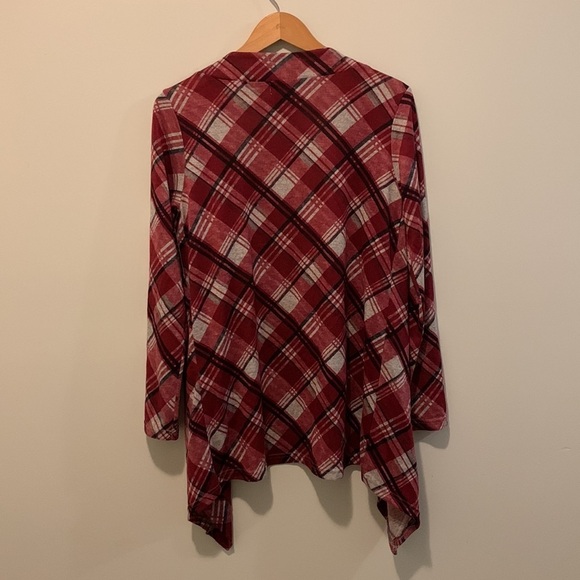 Sweaterette - Red Plaid Cardigan​​​ - Picture 2 of 4